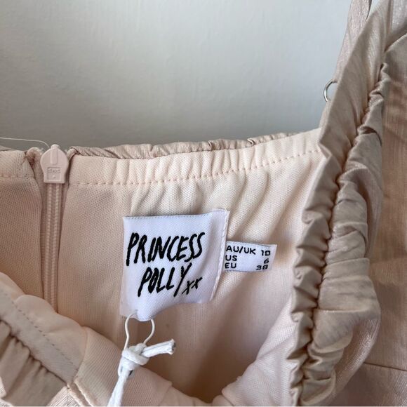 Nwt Princess polly Sabir‎ mini dress in beige Women’s Size 6 - Picture 5 of 10